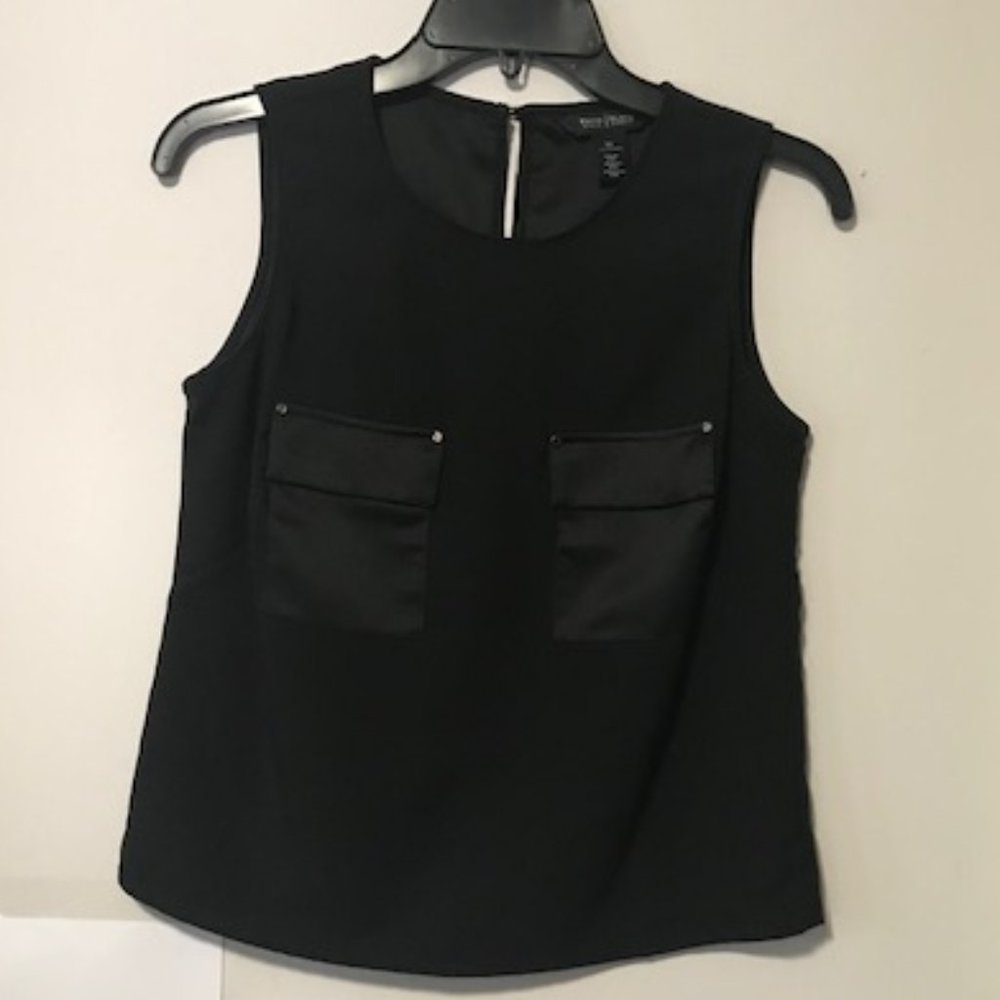 White House Black Market Black Sleeveless Blouse